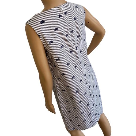 CYNTHIA ROWLEY  | BICYCLE & STRIPES SLEEVELESS SHIFT DRESS  SZ 8 - Picture 6 of 16